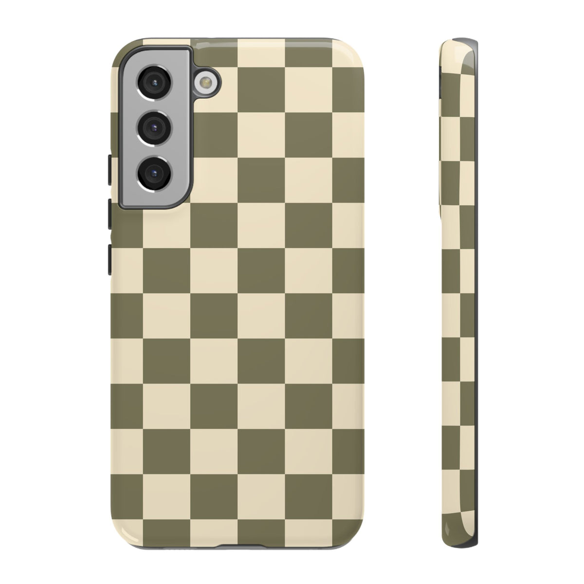 Green Checked Pattern Phone Case - Green Phone Case - Samsung Galaxy S22 Plus / Glossy