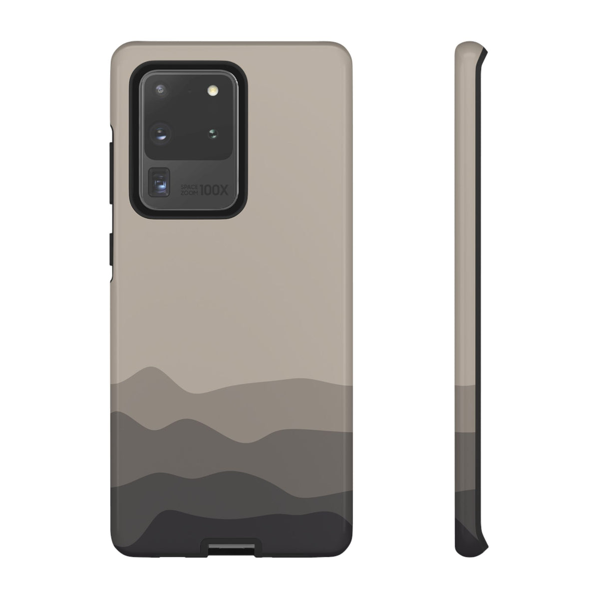Beige Abstract Waves Protective Phone Case - Beige Phone Case - Samsung Galaxy S20 Ultra / Glossy