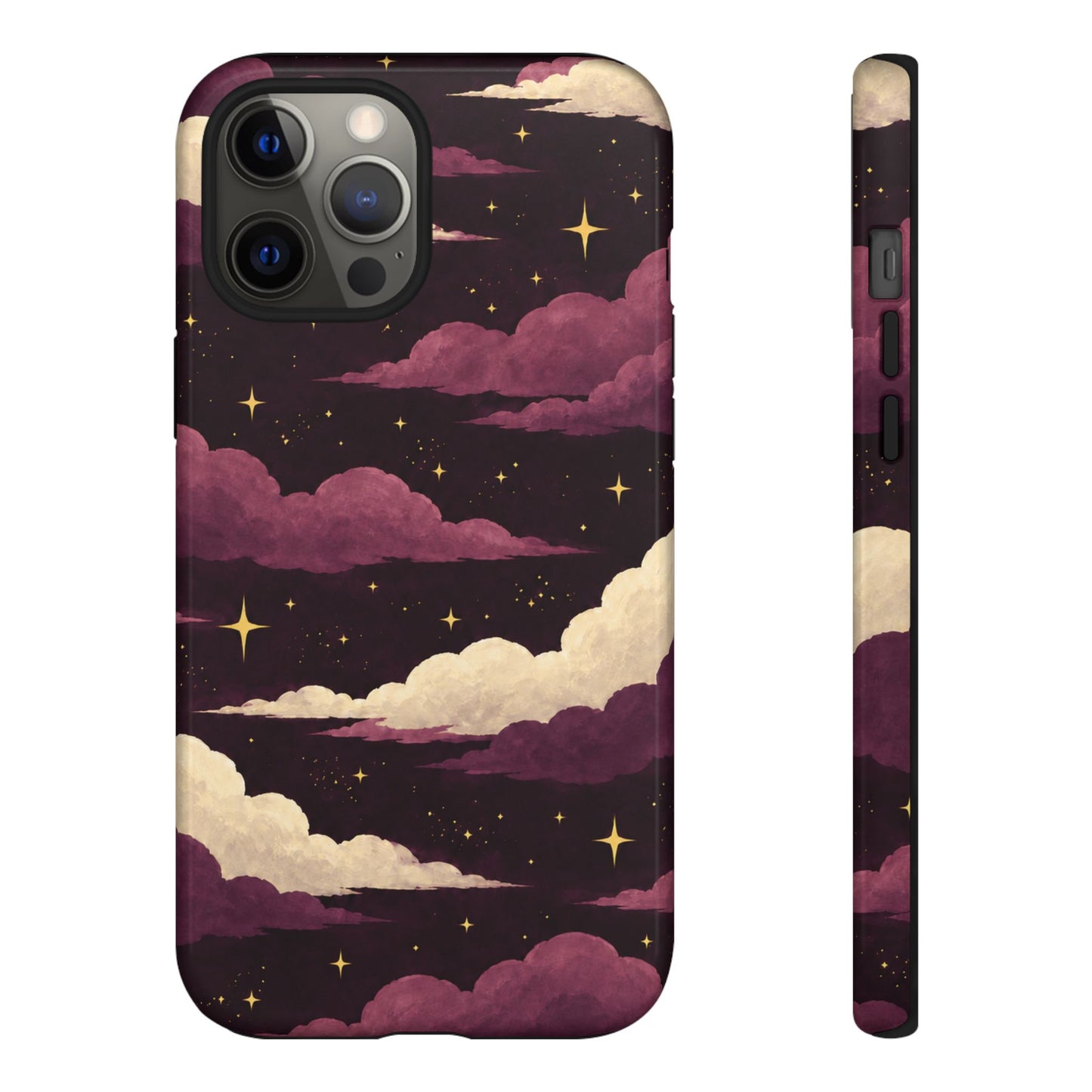 Illustrated Plum Clouds & Stars Phone Case