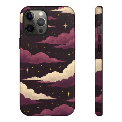 Illustrated Plum Clouds & Stars Phone Case