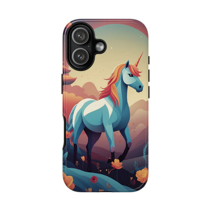 iPhone 17 / Glossy Phone Case - Stylised Unicorn Design Phone Case