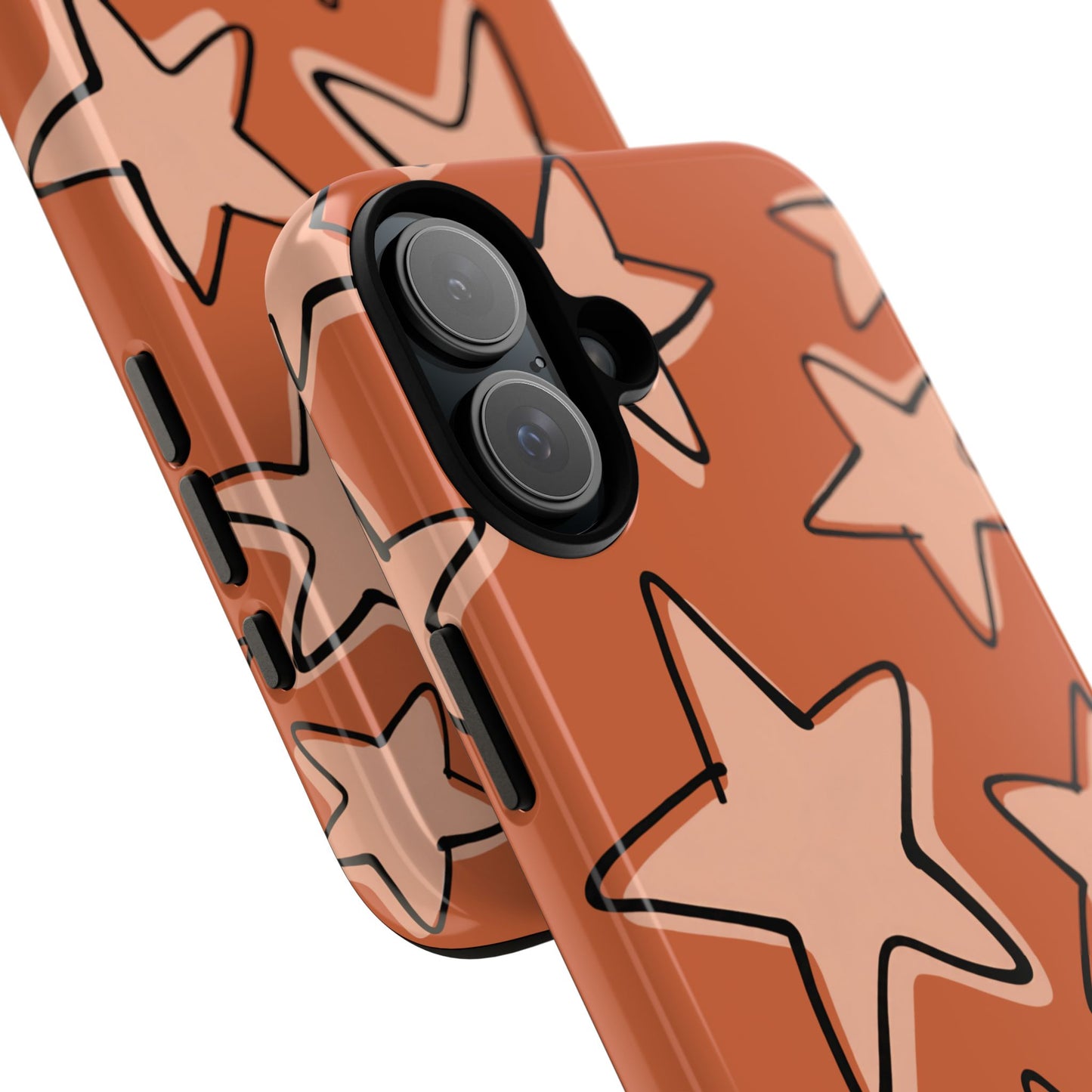 Burnt Orange Doodle Star Phone Case