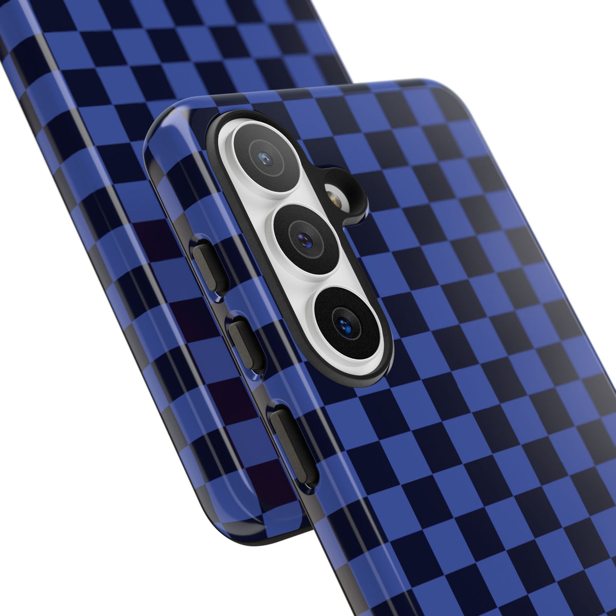 Bold Blue Small Checked Pattern Phone Case - Blue Phone Case