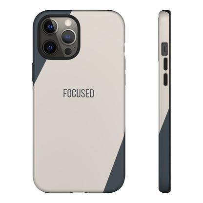 iPhone 12 Pro Max / Glossy Phone Case - Sassy Statement Case ’Focused’ in Beige & Blue