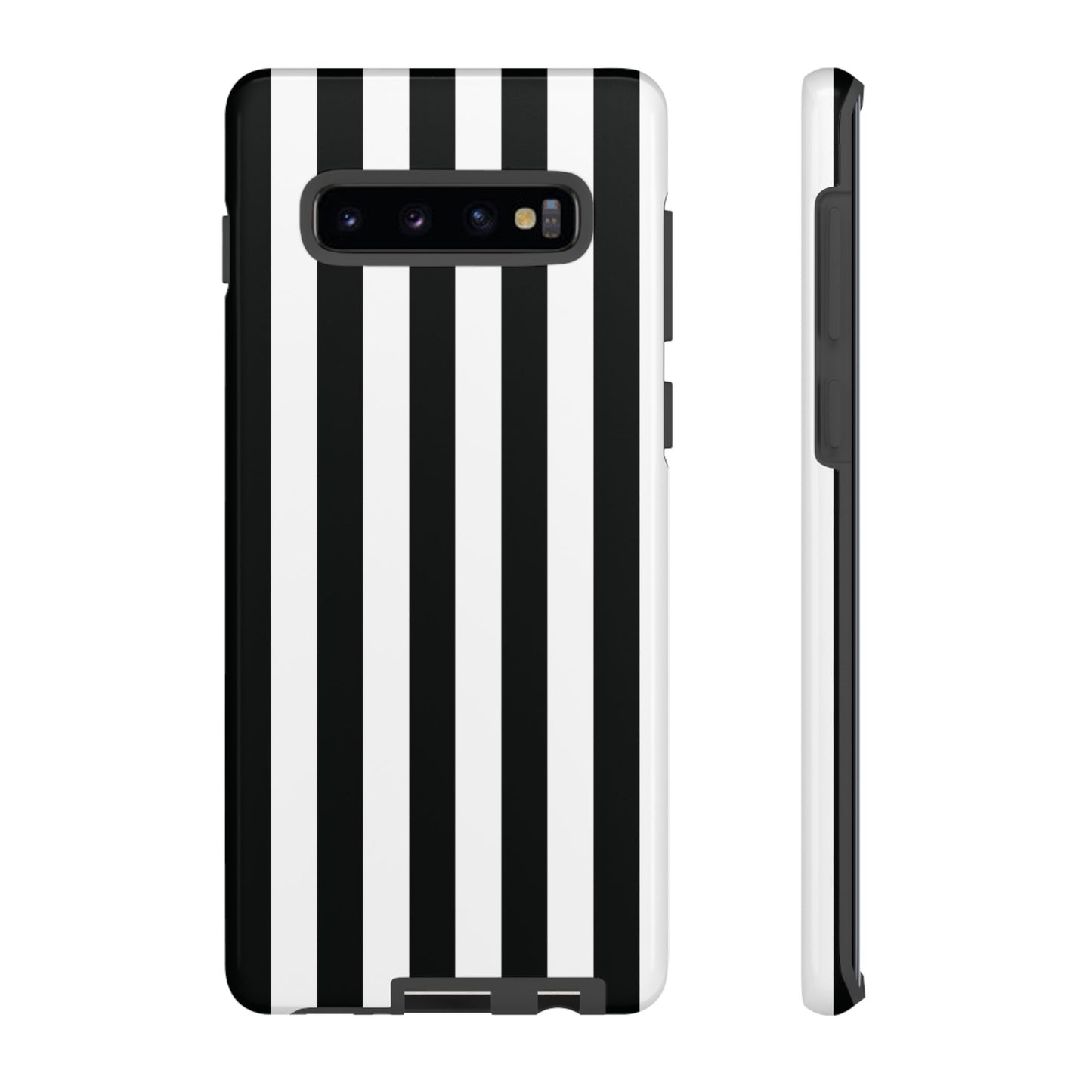 Samsung Galaxy S10 Plus / Glossy Phone Case - Simple Black & White Stripe Pattern Phone Case