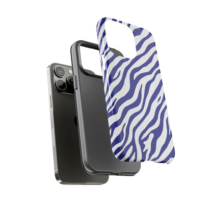 Stylish Electric Blue Zebra Print Phone Case