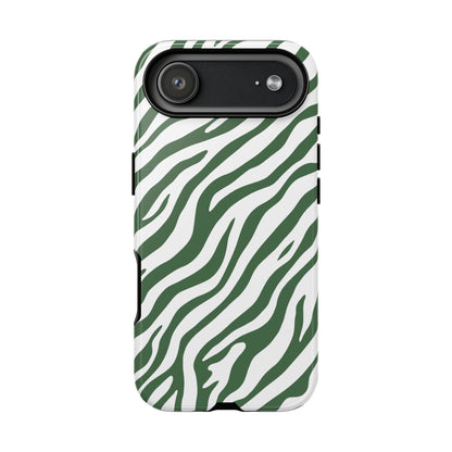 Stylish Sage Zebra Print Phone Case