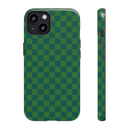 Bold Green Small Checked Pattern Phone Case - Green Phone Case - iPhone 13 / Glossy