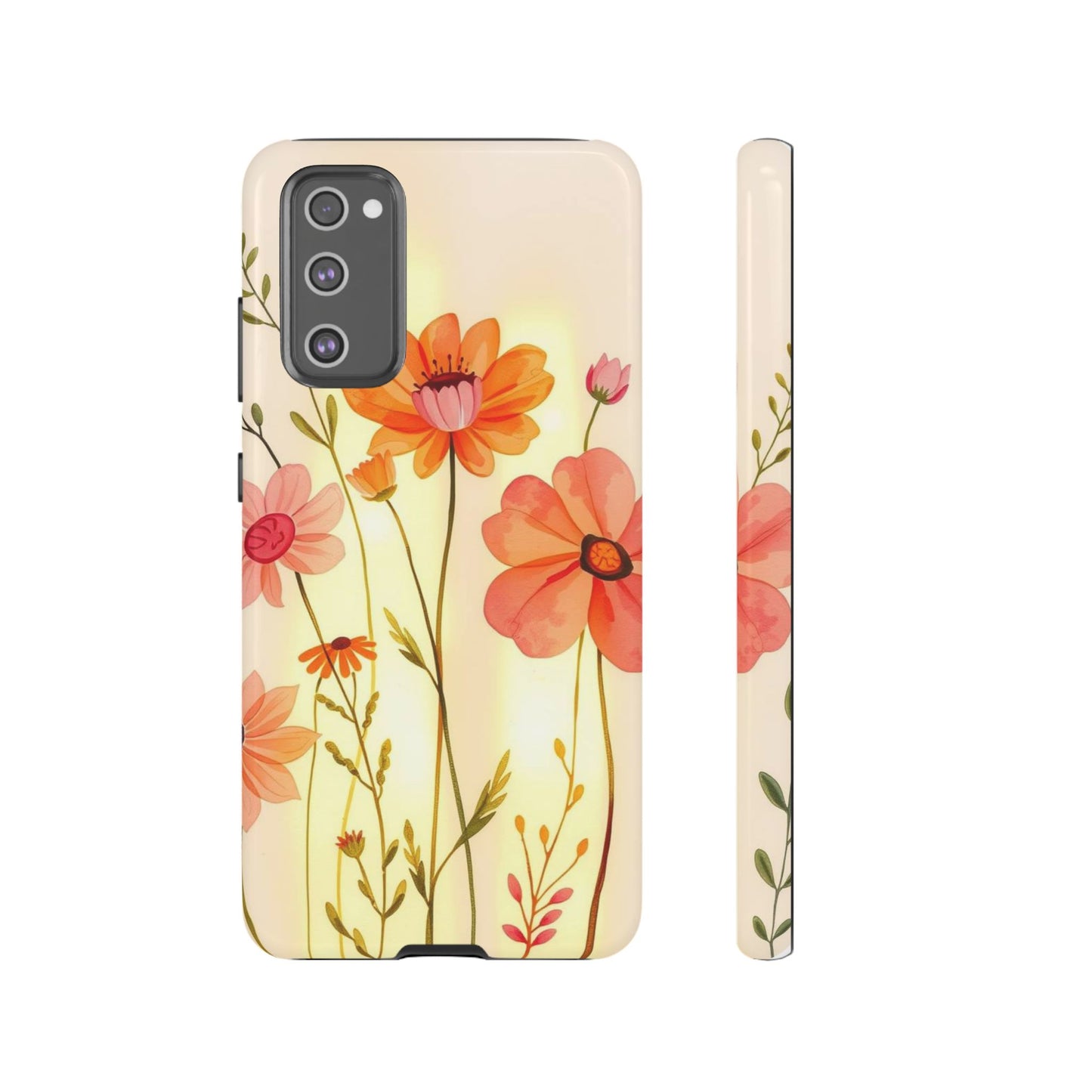 Samsung Galaxy S20 FE / Glossy Phone Case - Watercolour Bunch of Wildflowers Design Phone Case