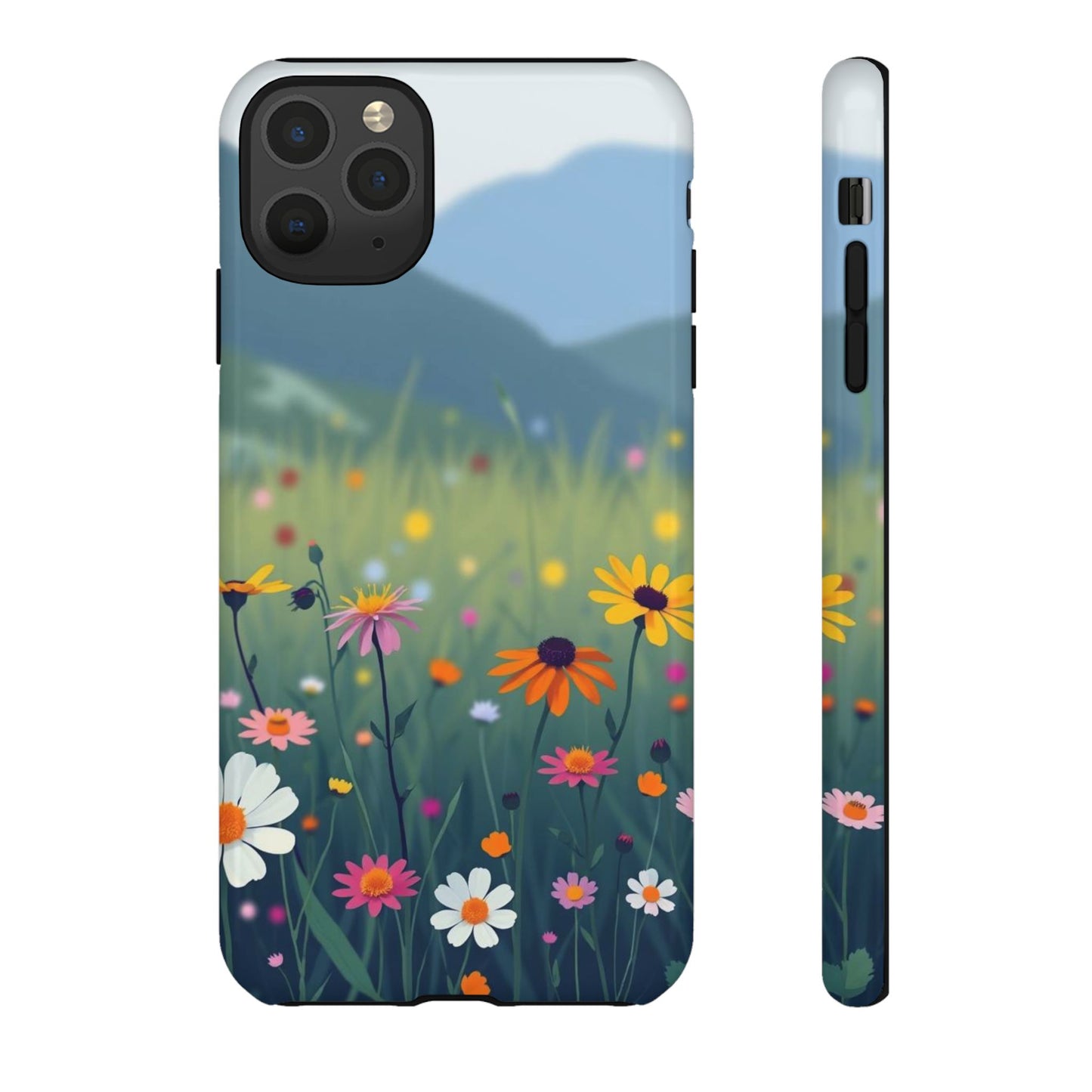 iPhone 11 Pro Max / Glossy Phone Case - Vibrant Meadow Design Phone Case
