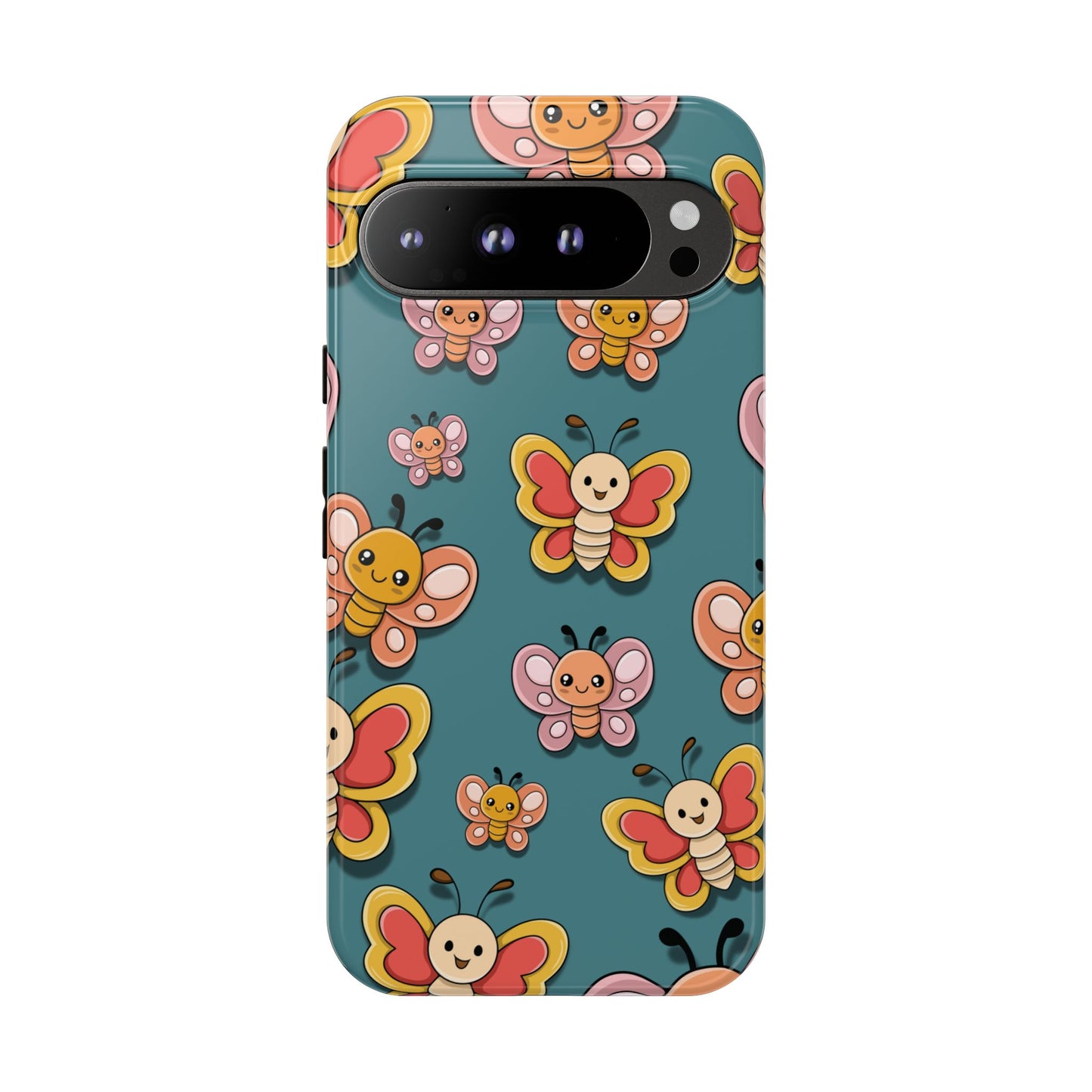 Blue Butterfly Sticker Design Phone Case - Blue Phone Case - Google Pixel 9 Pro XL / Glossy