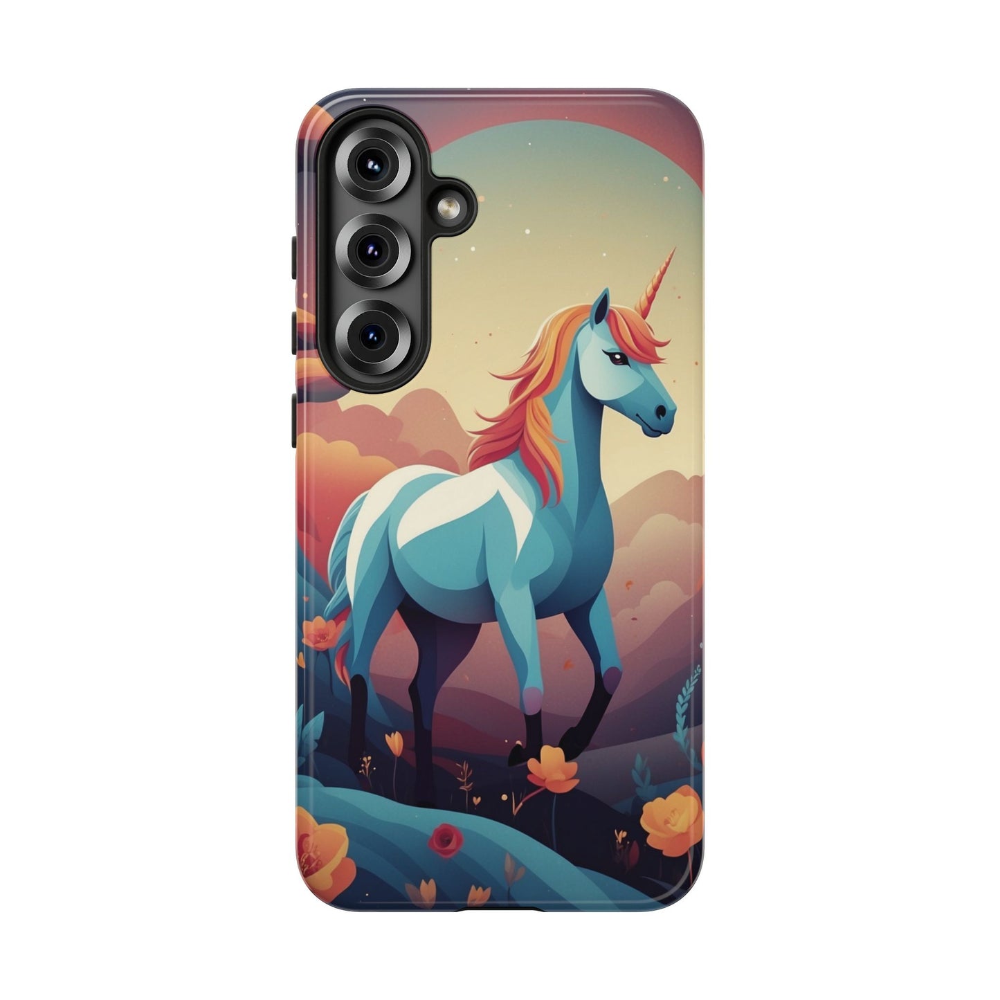 Samsung Galaxy S25 Plus / Glossy Phone Case - Stylised Unicorn Design Phone Case