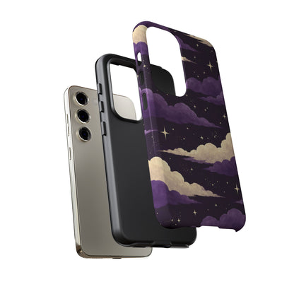 Illustrated Purple Clouds & Stars Phone Case