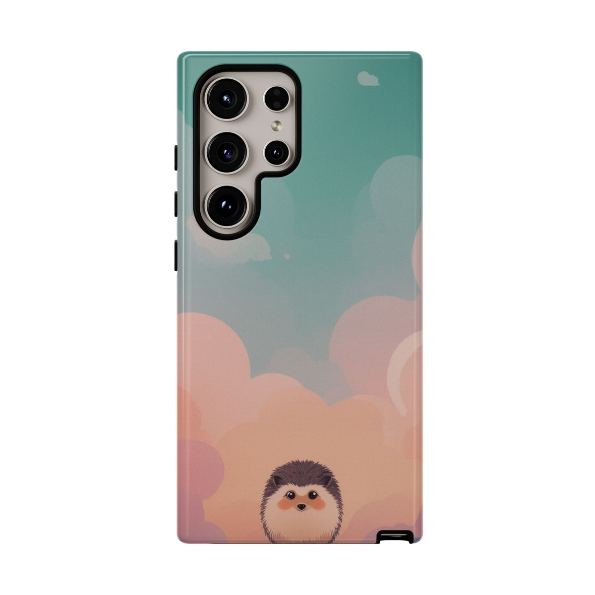 Cute Hedgehog & Cloud Design Phone Case - Multicolor Phone Case - Samsung Galaxy S24 Ultra / Glossy