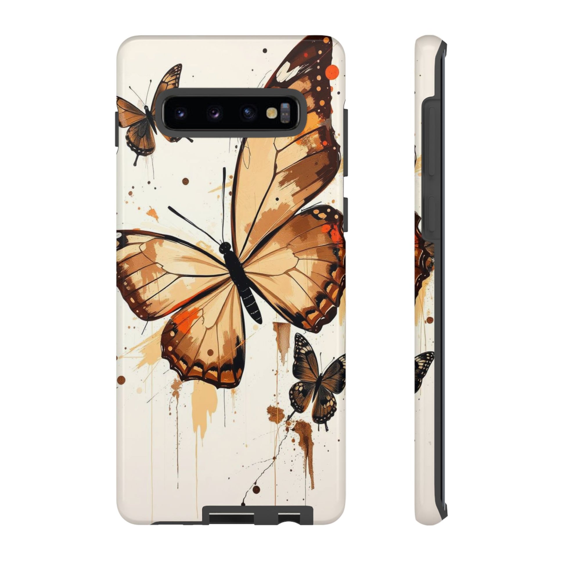 Acrylic Style Butterflies Design Phone Case - Brown Phone Case - Samsung Galaxy S10 Plus / Glossy