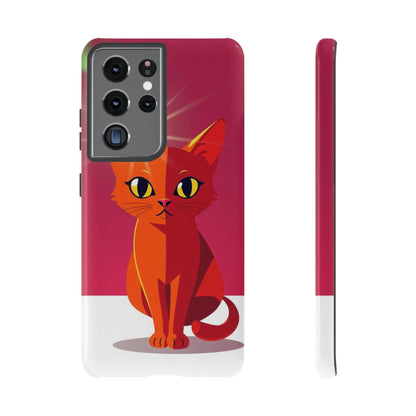 Samsung Galaxy S21 Ultra / Glossy Phone Case - Flashing Cat Design Phone Case