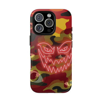 Inferno Neon Face Camo Phone Case - Red Phone Case - iPhone 16 Pro / Glossy