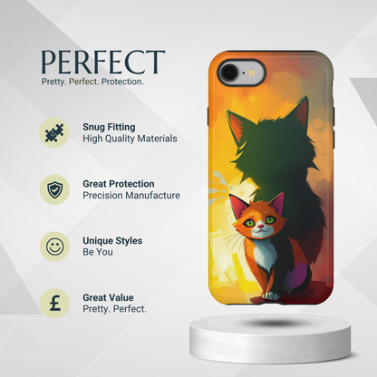 Phone Case - Acrylic Style Shadow Cat Design Phone Case