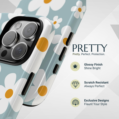 Phone Case - Cute Blue Daisy Pattern Phone Case