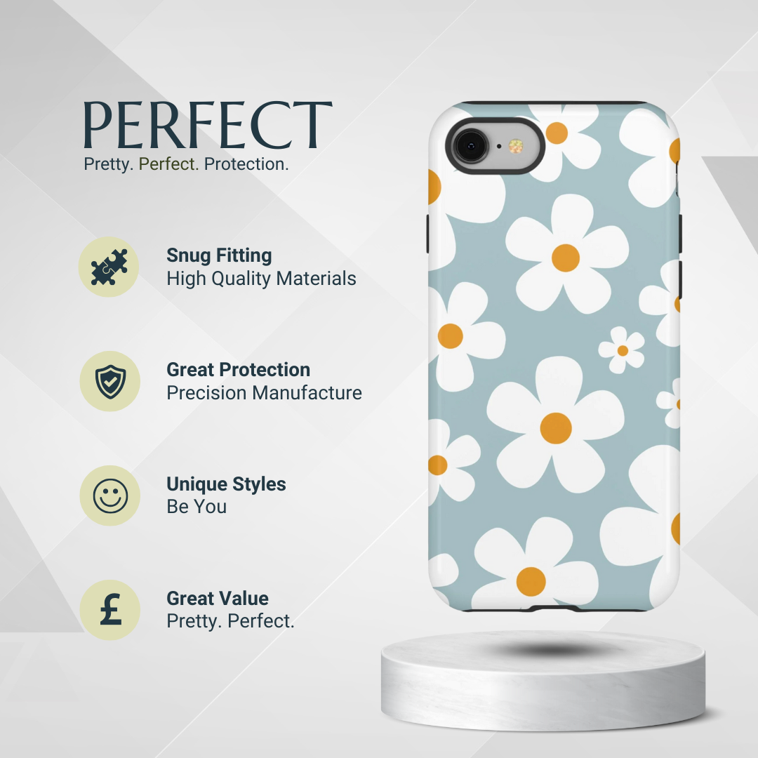 Phone Case - Cute Blue Daisy Pattern Phone Case