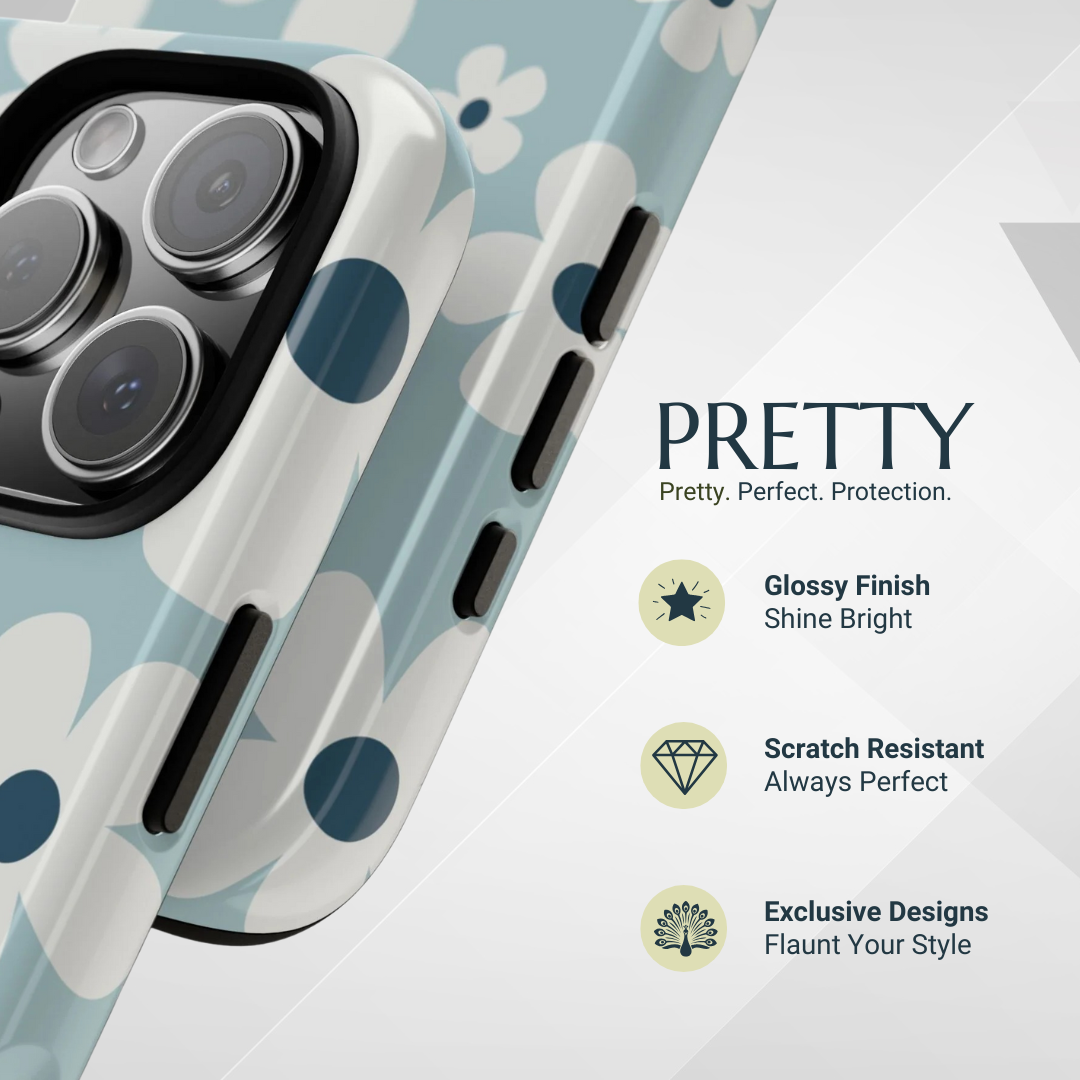 Phone Case - Cute Light Blue Daisy Pattern Phone Case