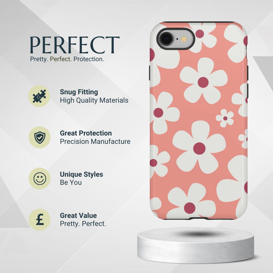 Phone Case - Cute Pink Daisy Pattern #2 Phone Case