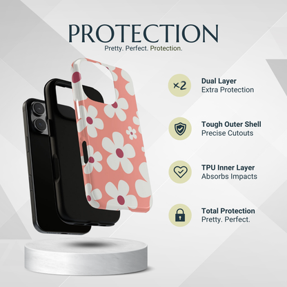 Phone Case - Cute Pink Daisy Pattern #2 Phone Case