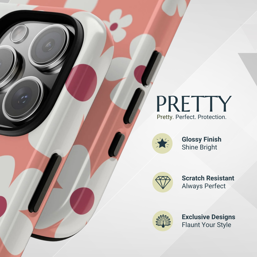 Phone Case - Cute Pink Daisy Pattern #2 Phone Case