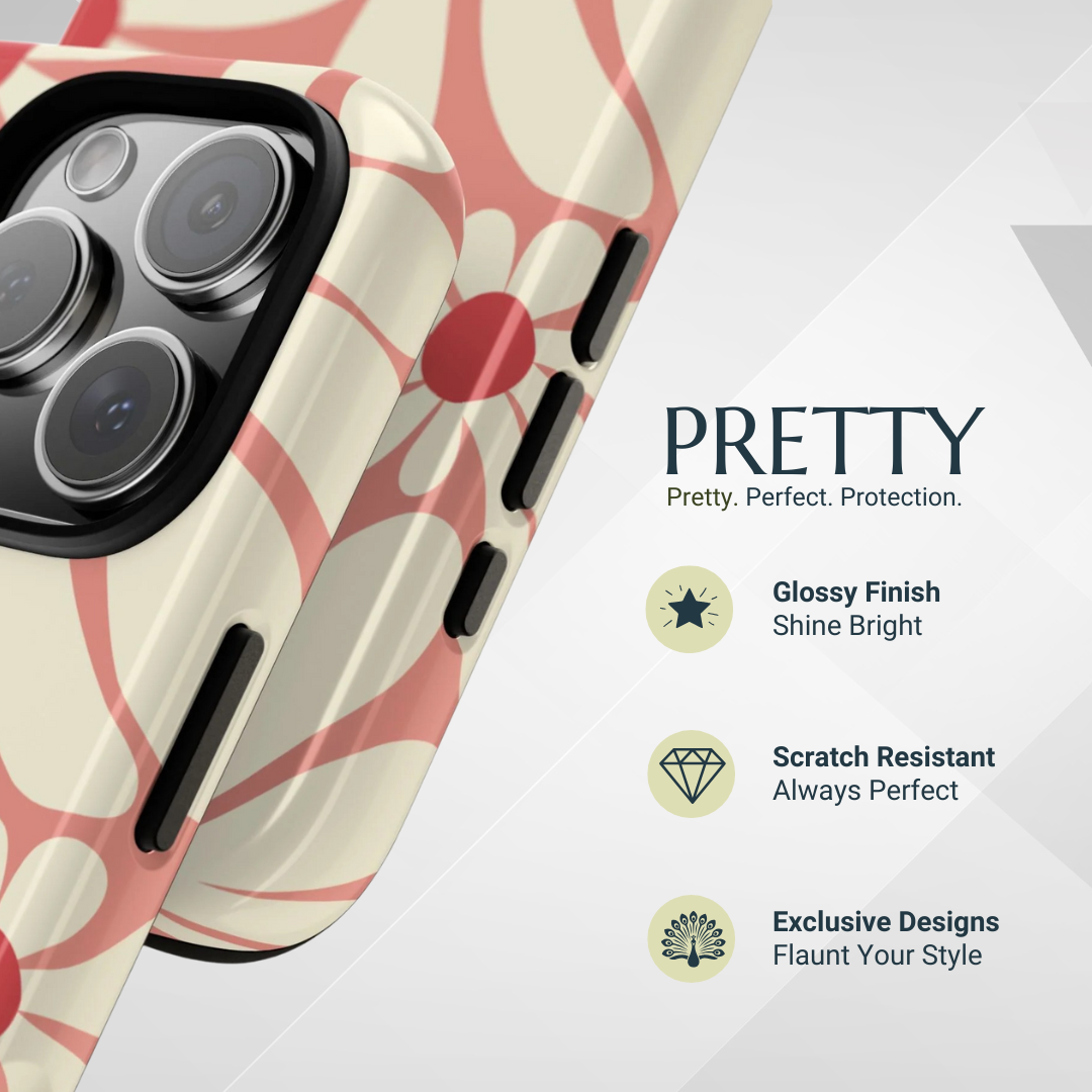 Phone Case - Cute Retro Pink Daisy Pattern Phone Case
