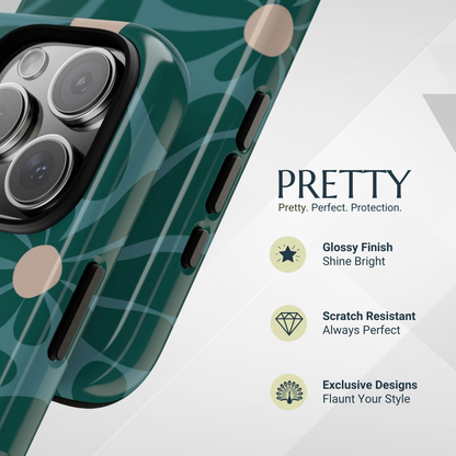 Phone Case - Retro Turquoise Daisy Pattern Phone Case