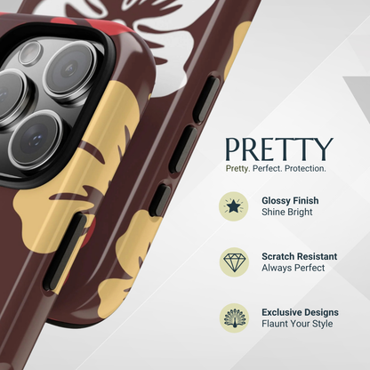 Phone Case - Brown Hibiscus Retro Pattern #2 Phone Case