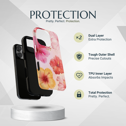 Phone Case - Cute Pink Hibiscus Pattern #1 Phone Case