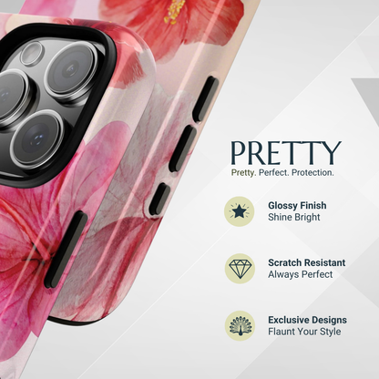 Phone Case - Cute Pink Hibiscus Pattern #1 Phone Case