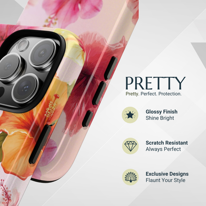 Phone Case - Cute Pink Hibiscus Pattern #2 Phone Case