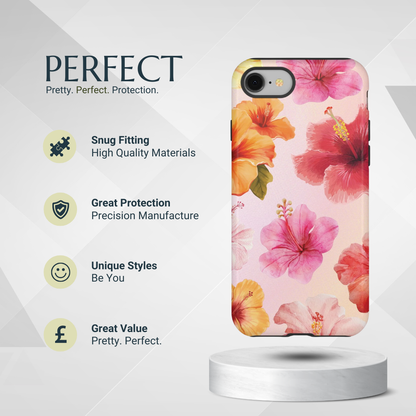 Phone Case - Cute Pink Hibiscus Pattern #2 Phone Case