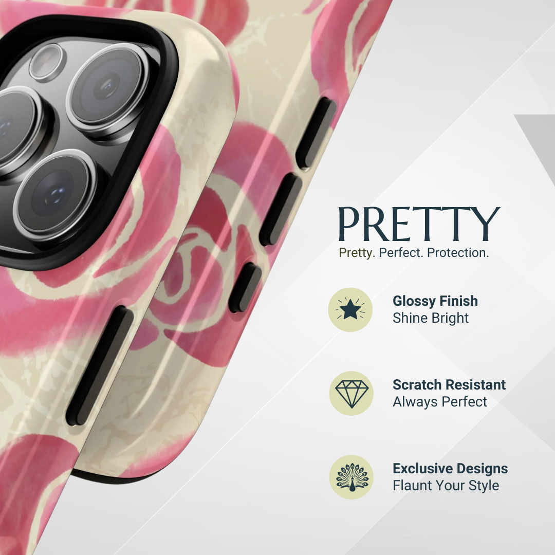 Phone Case - Cute Pink Rose Pattern Phone Case