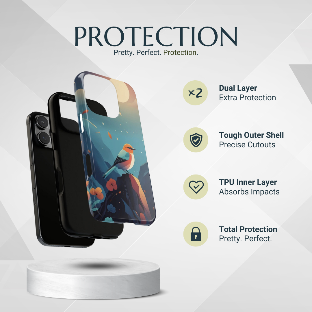 Phone Case - Stylised Bird Design Phone Case