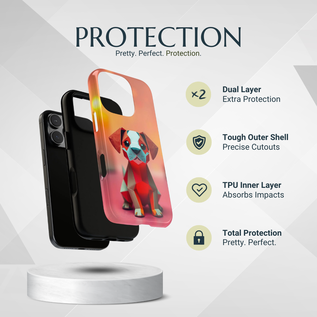 Phone Case - Quirky Origami Dog Design Phone Case