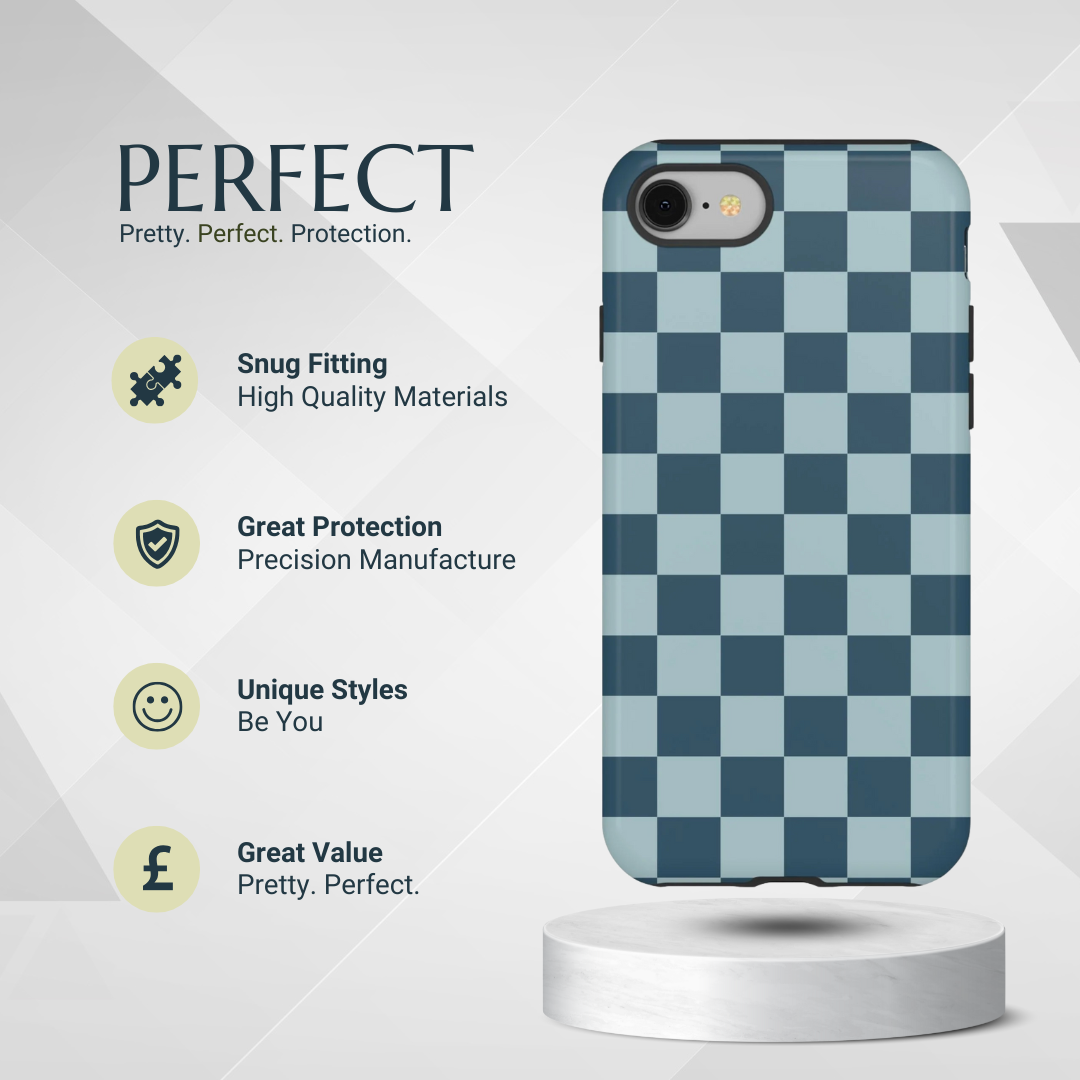 Phone Case - Blue Checked Pattern Phone Case