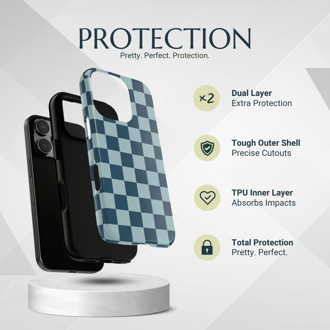 Phone Case - Blue Checked Pattern Phone Case