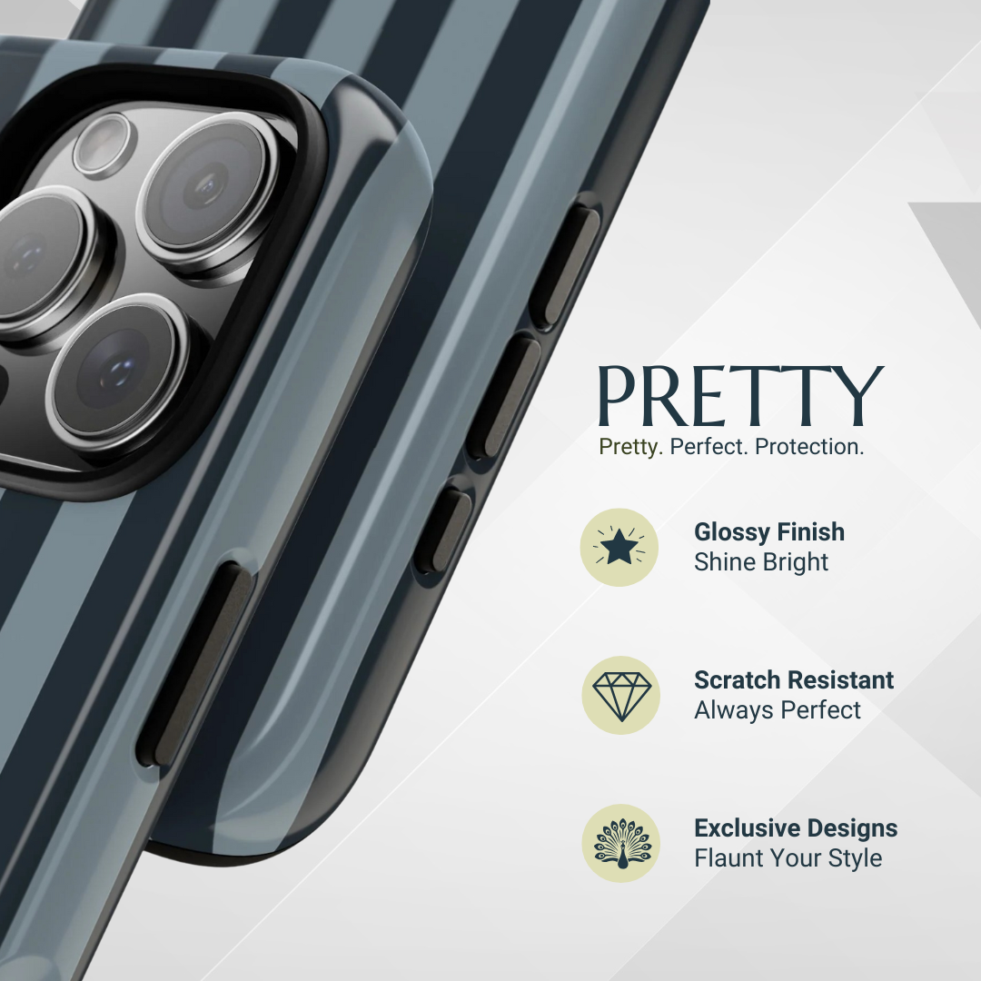 Phone Case - Dark Blue Stripe Pattern Phone Case