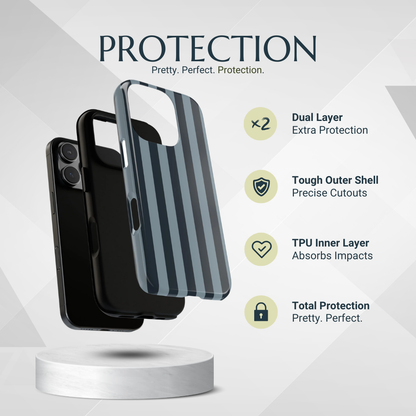 Phone Case - Dark Blue Stripe Pattern Phone Case