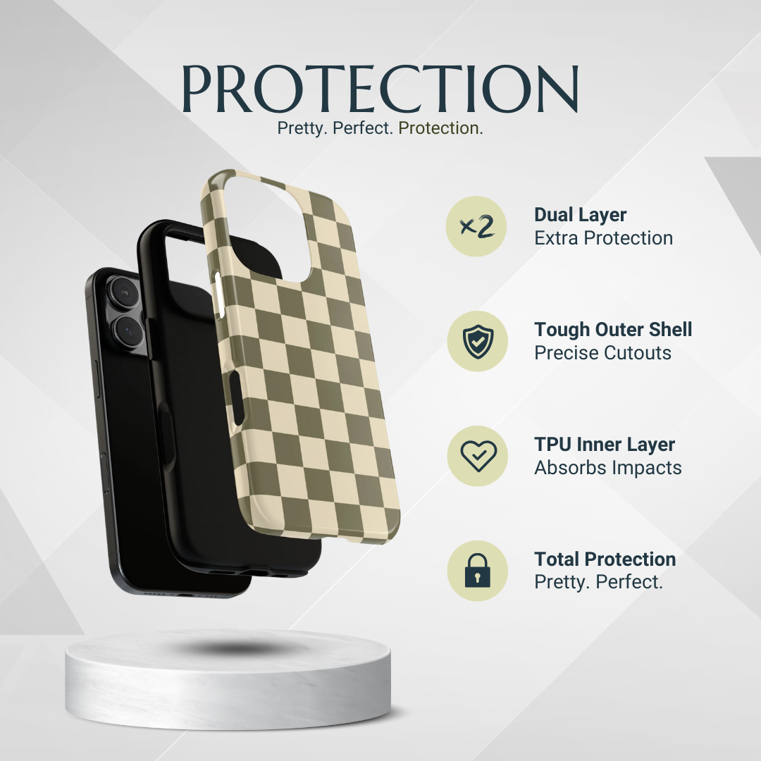 Phone Case - Green Checked Pattern Phone Case