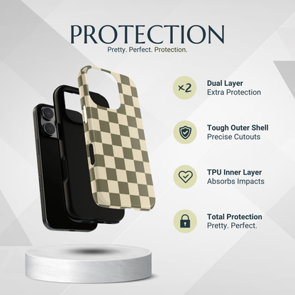 Phone Case - Green Checked Pattern Phone Case