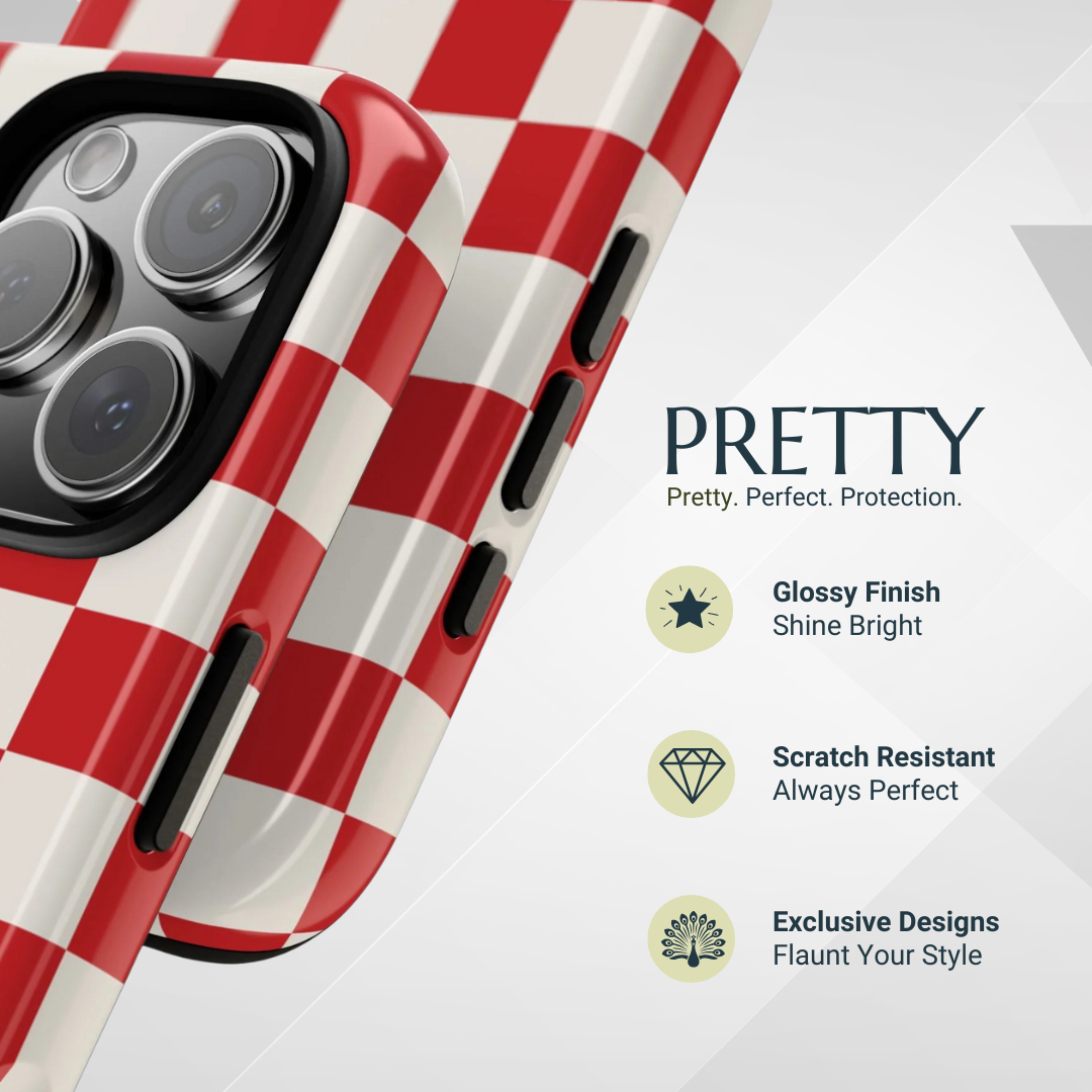 Phone Case - Red Checked Pattern Phone Case