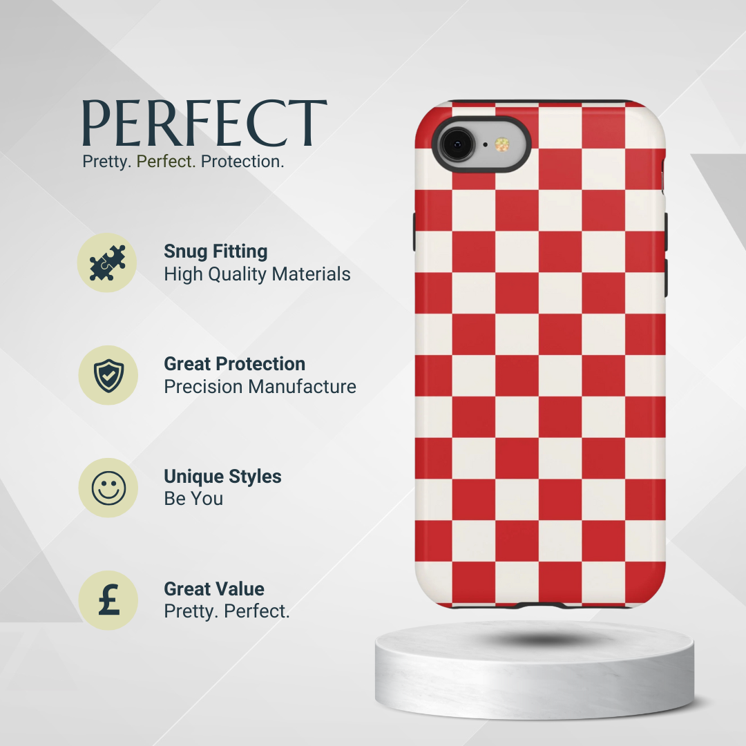 Phone Case - Red Checked Pattern Phone Case