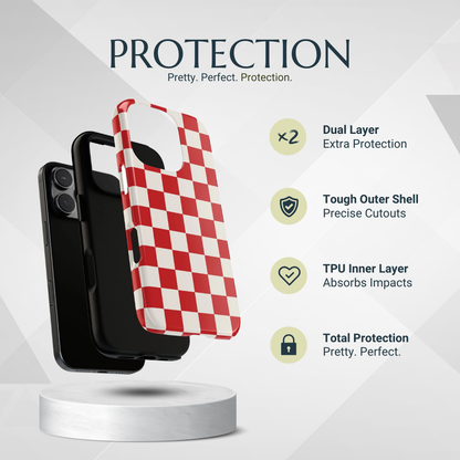 Phone Case - Red Checked Pattern Phone Case