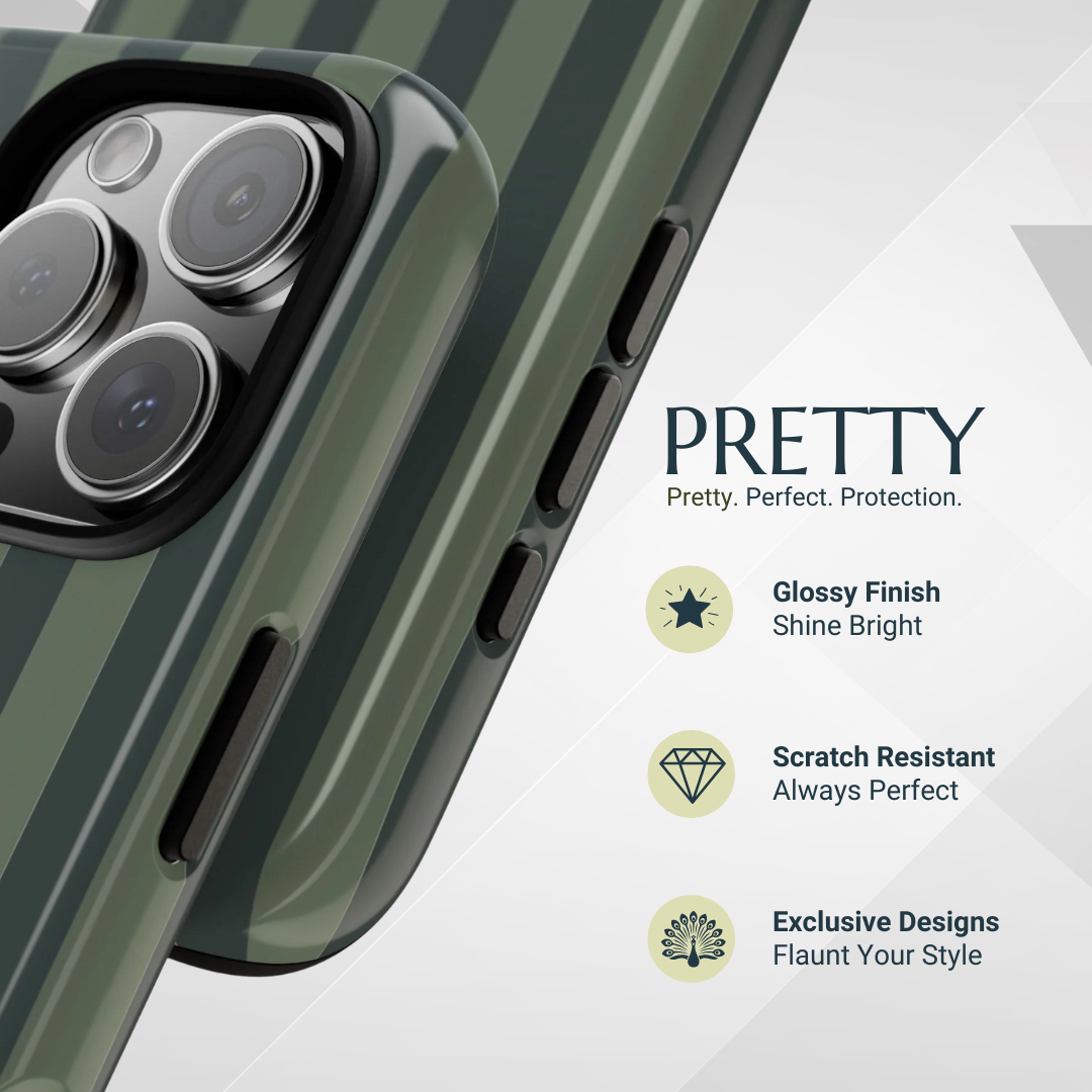 Phone Case - Dark Green Stripe Pattern Phone Case