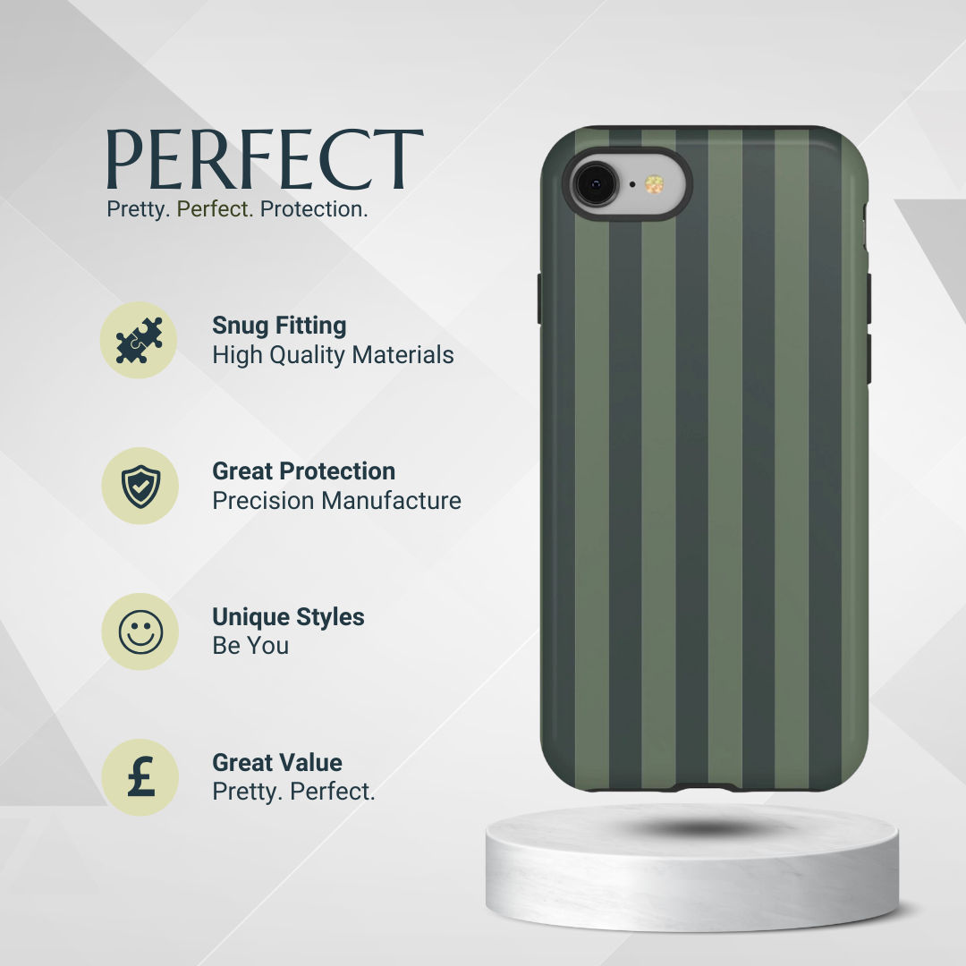 Phone Case - Dark Green Stripe Pattern Phone Case