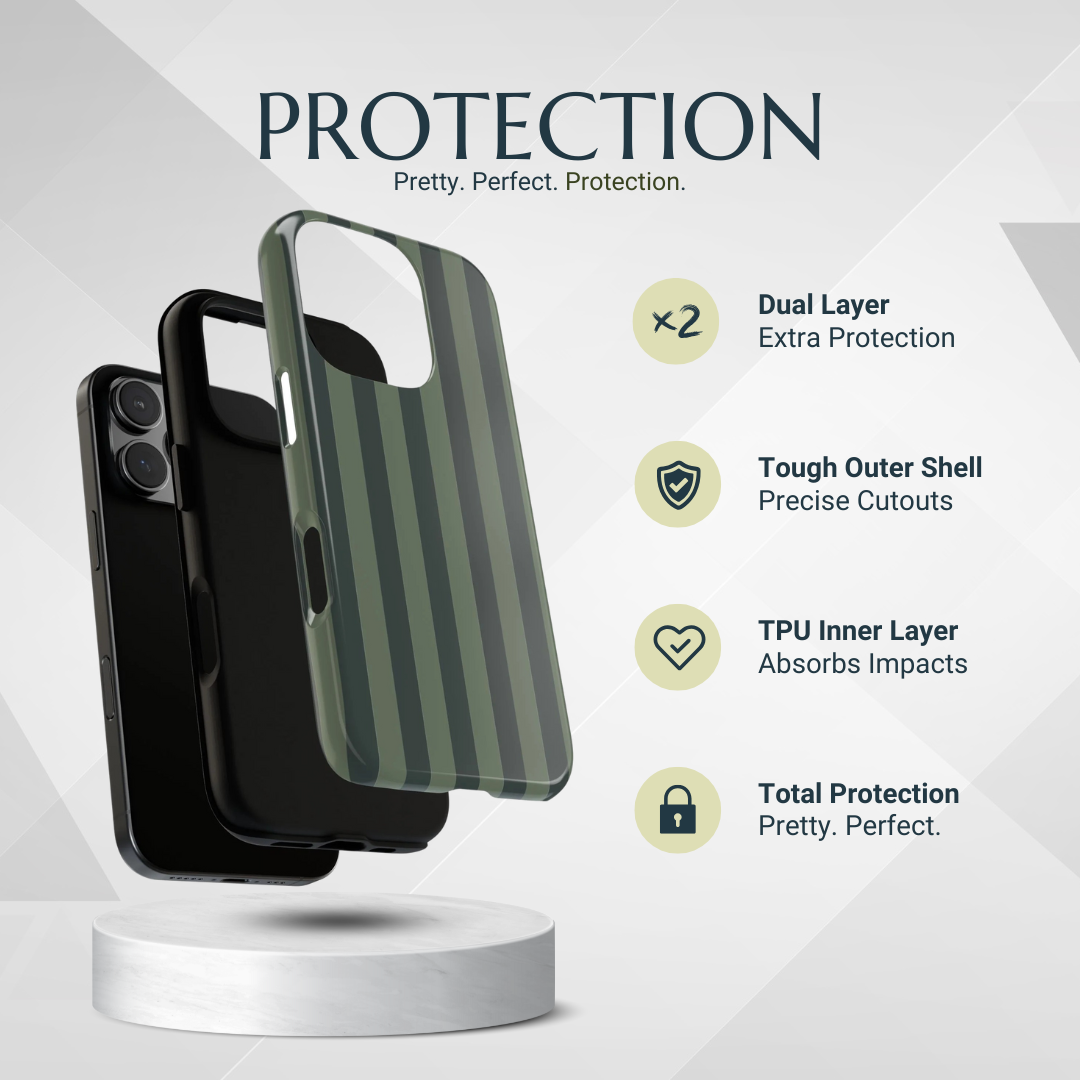 Phone Case - Dark Green Stripe Pattern Phone Case